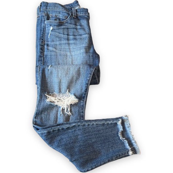 Pistola Distressed Skinny Jeans Blue Ripped Patchwork Mid-Rise Women’s Size 28 - Picture 5 of 16